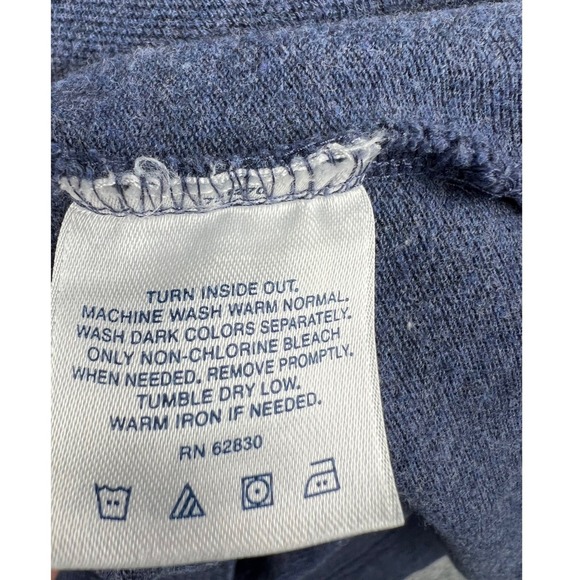 Lands' End Mens XL Blue Long Sleeve Polo Shirt Cotton Blend Blue Casual Top - Picture 4 of 4